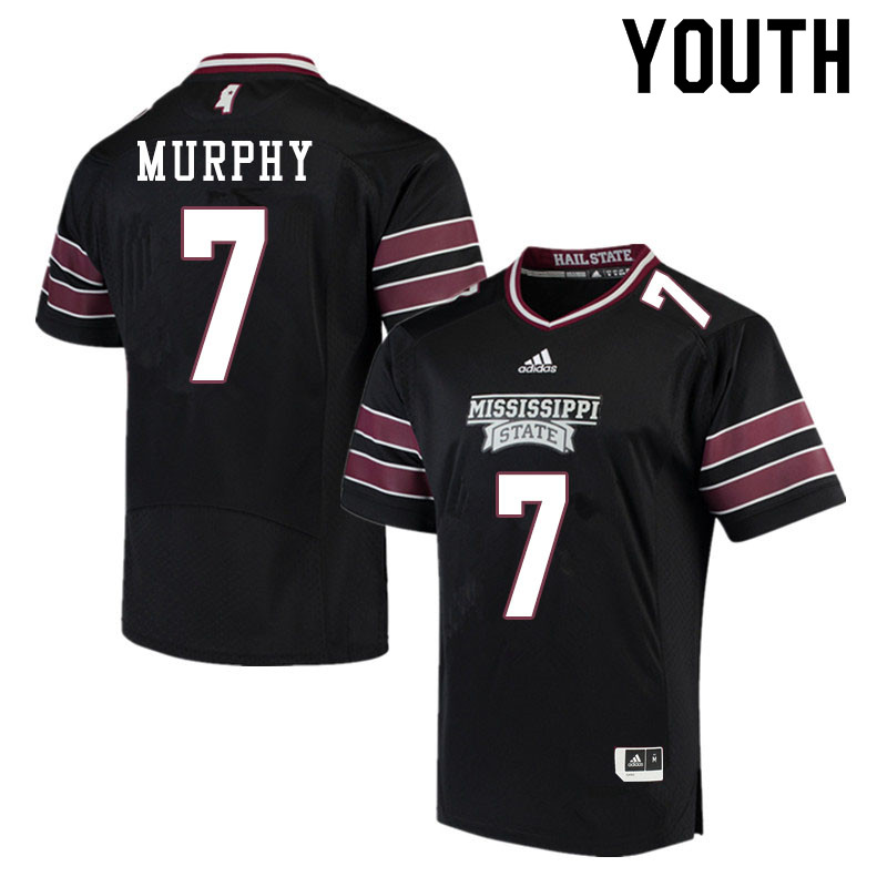 Youth #7 Marcus Murphy Mississippi State Bulldogs College Football Jerseys Sale-Black - Click Image to Close